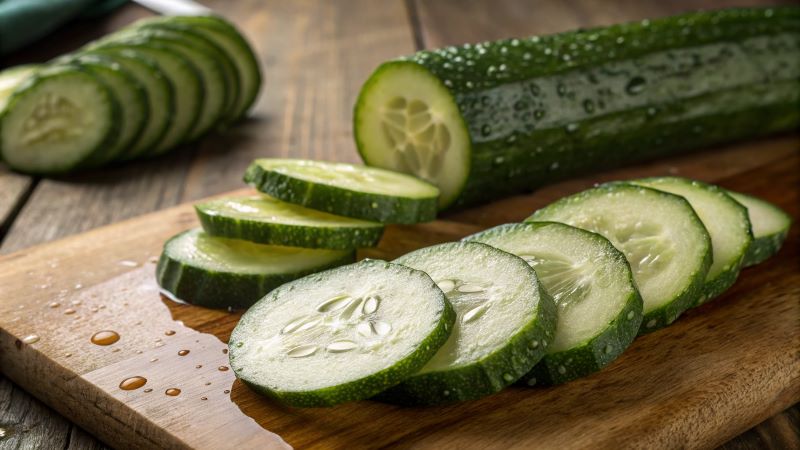 Cut cucumber