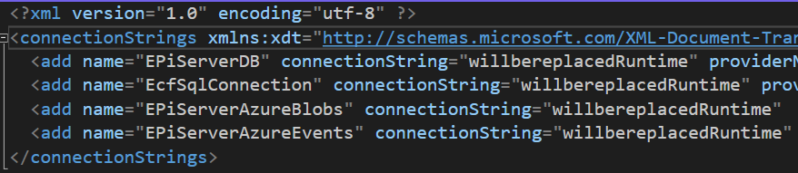 connstr-example transforms in code value not important