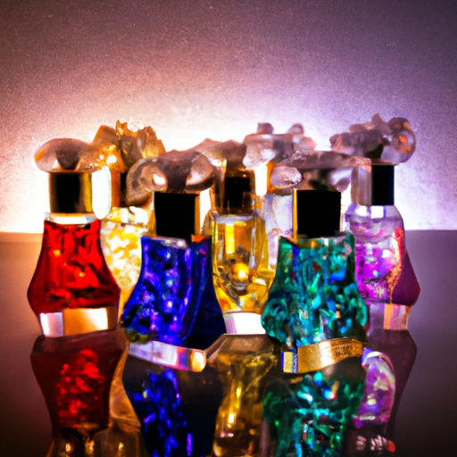 AI Perfume bottles that mimic the look of precious gemstones.png
