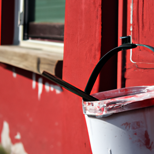 AI realistic photo of paint bucket infront of old red painted house.png