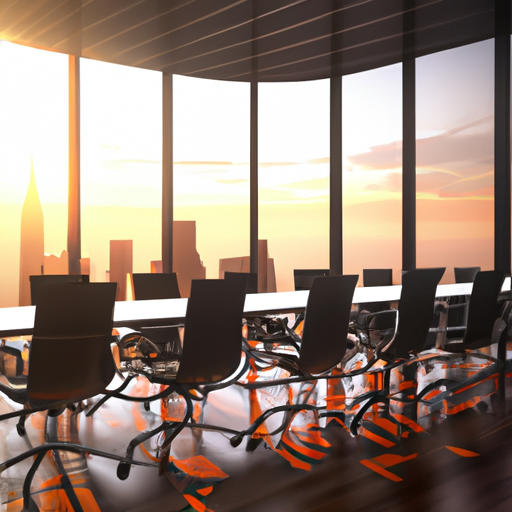 AI ultra realistic image of board meeting in a fancy modern conference with big windows with view over sky scrapers sunset.png