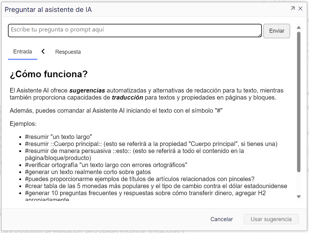 Example Dialog in Spanish